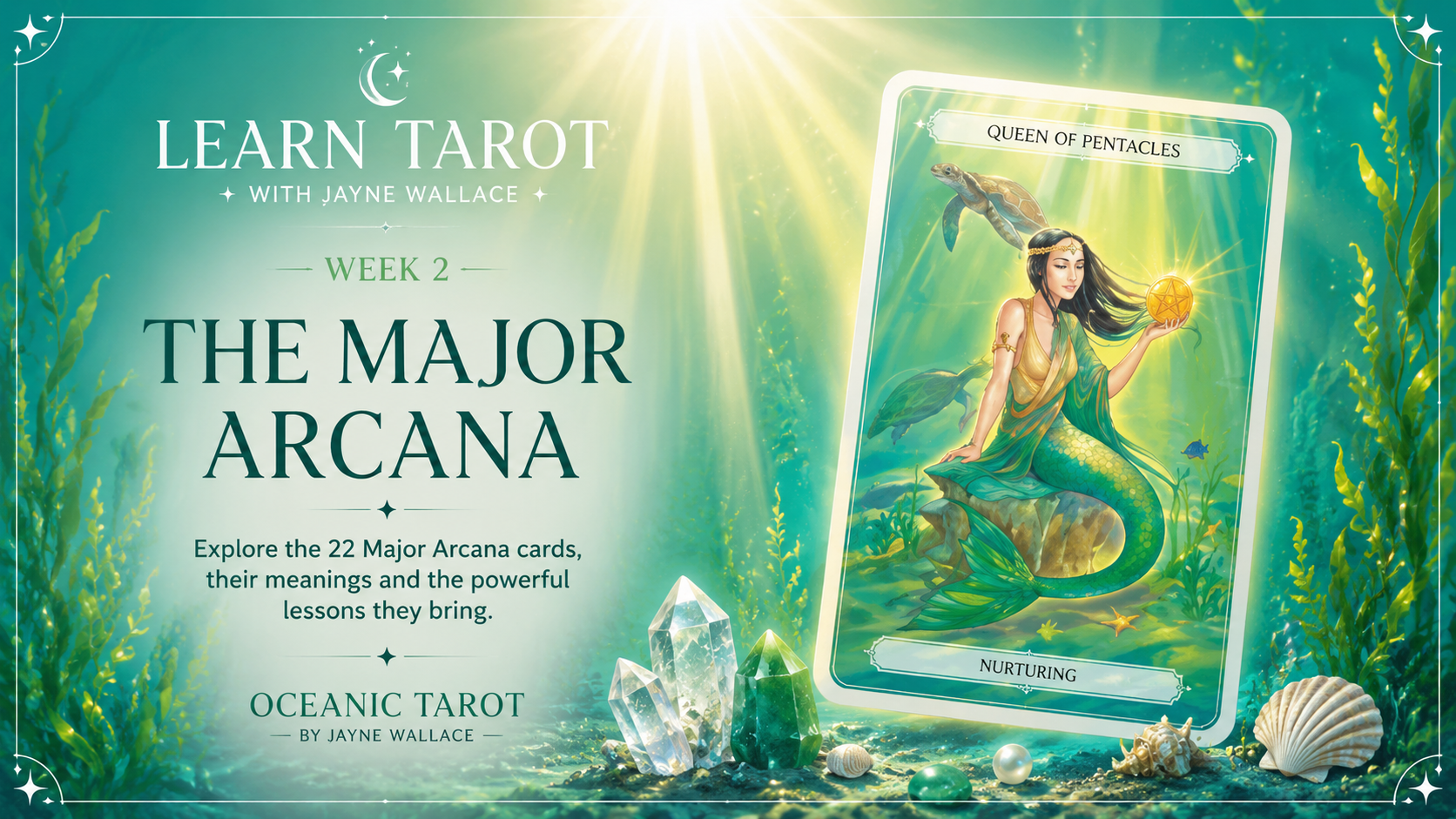 Tarot cards from the Major Arcana laid out on a surface, representing The Fool's Journey – Week 2 of the Psychic Sisters Learn Tarot course