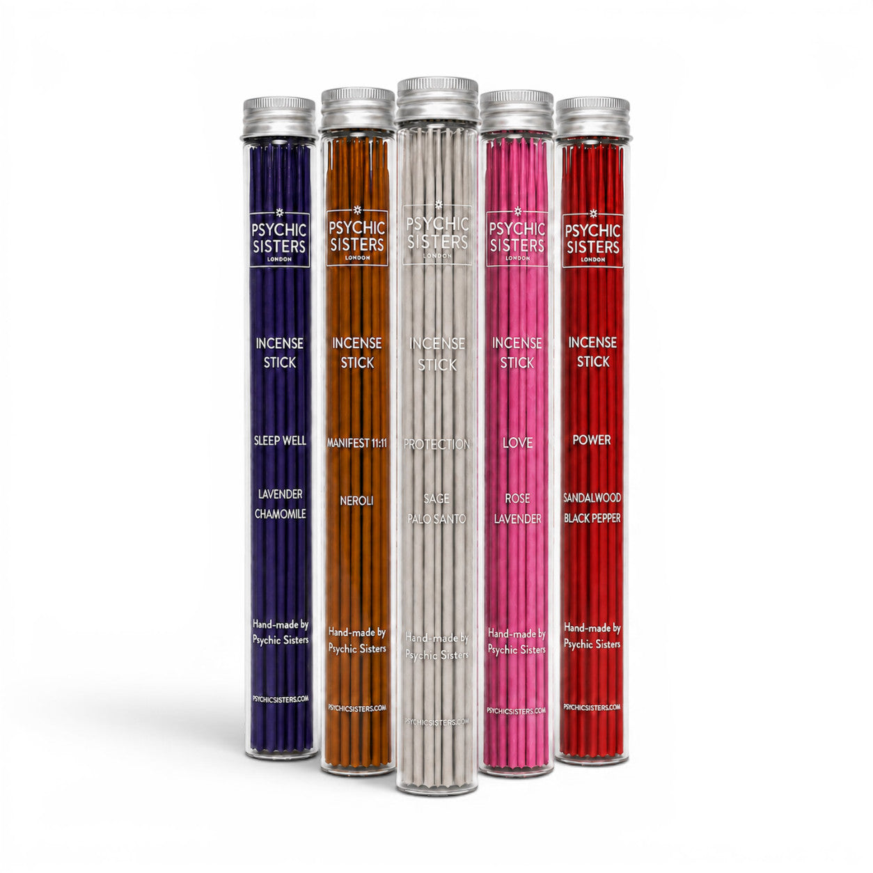 Collection of aromatic incense sticks in colorful tubes, ideal for enhancing relaxation and meditation.