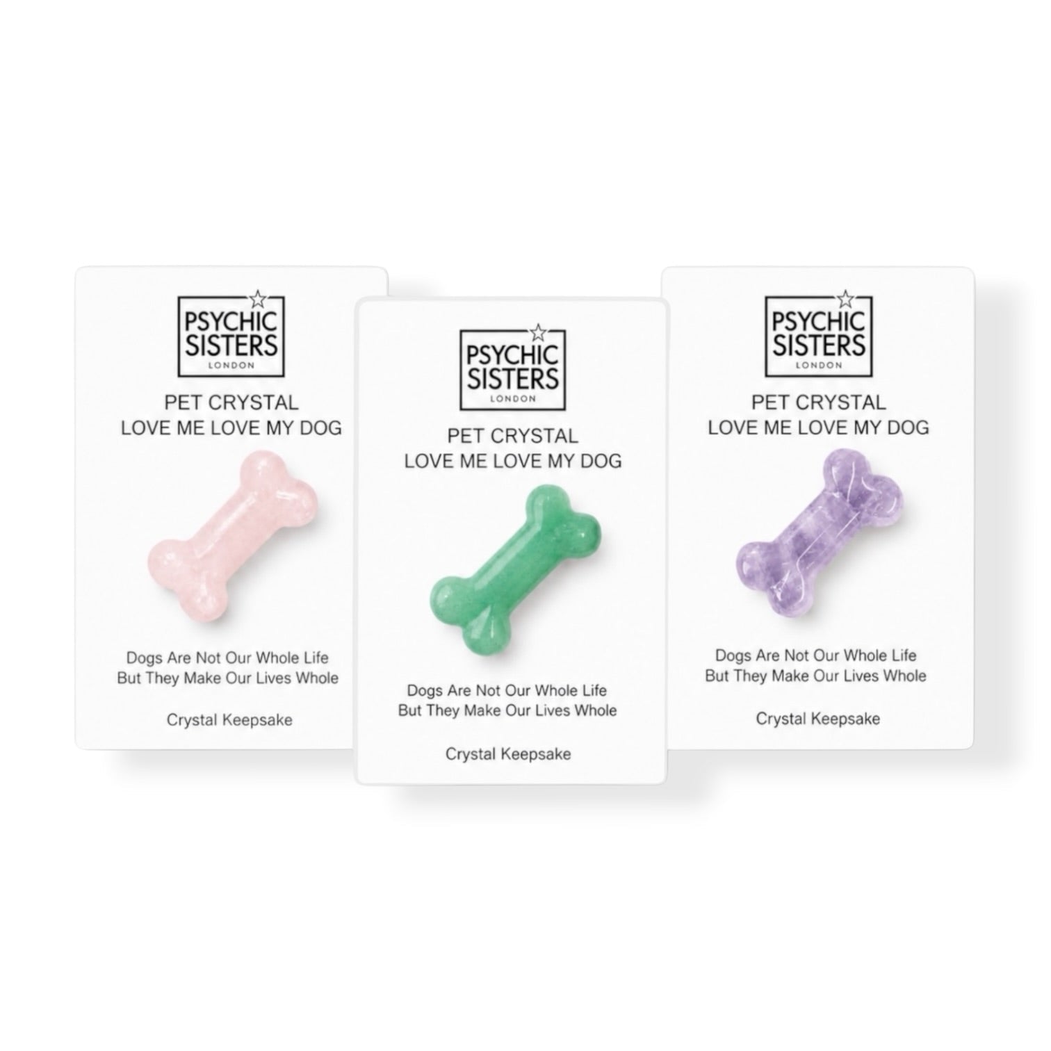 Pet Crystals Collection featuring crystal keepsakes for pets, designed for emotional balance and comfort.