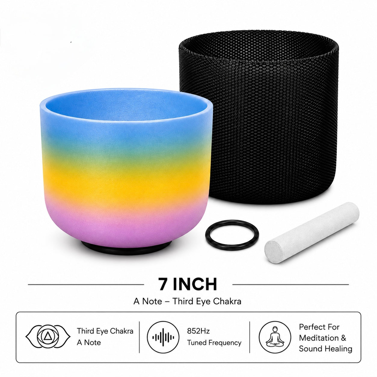 Rainbow Crystal Singing Bowls