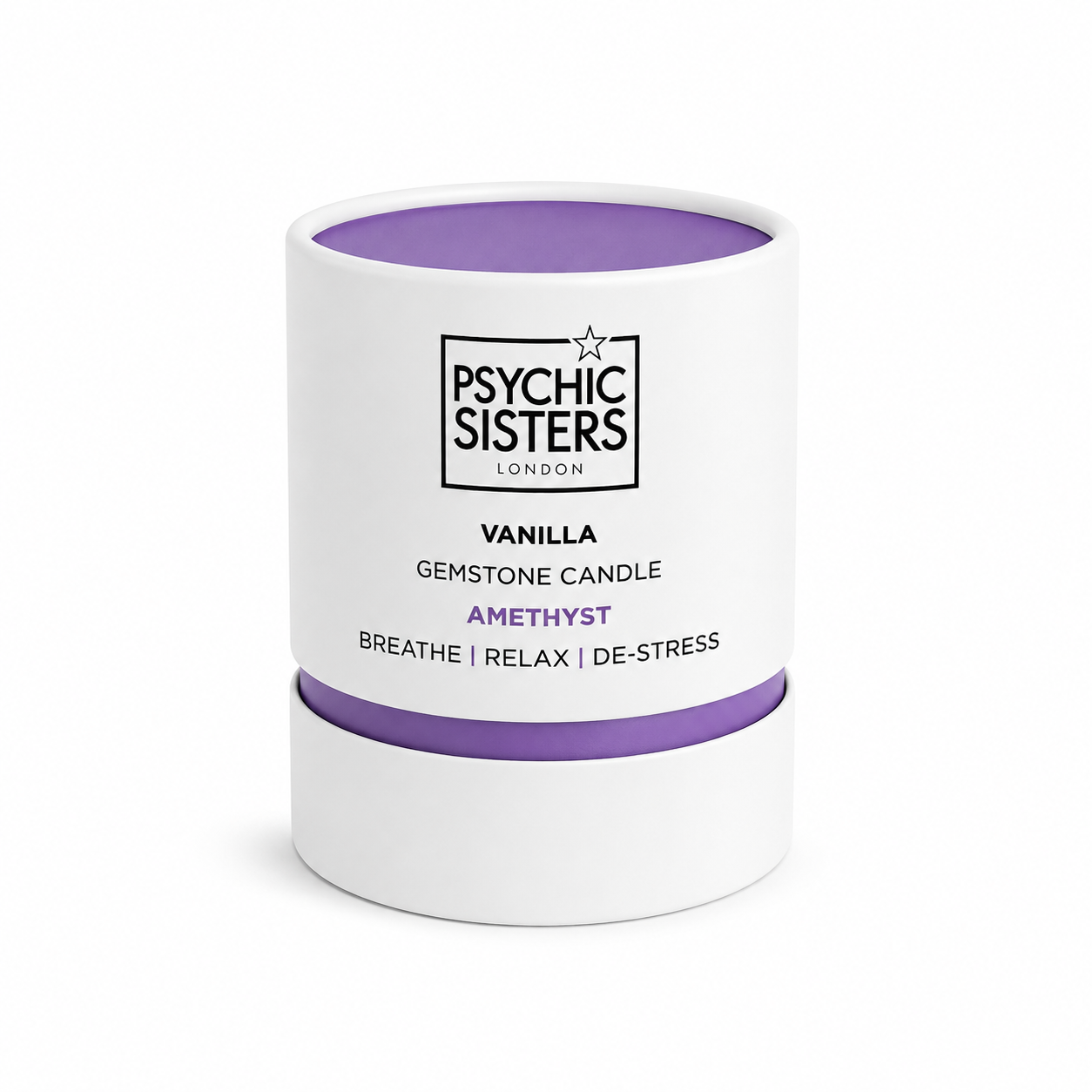 Amethyst Crystal Candle – Vanilla Scented Soy Wax Candle