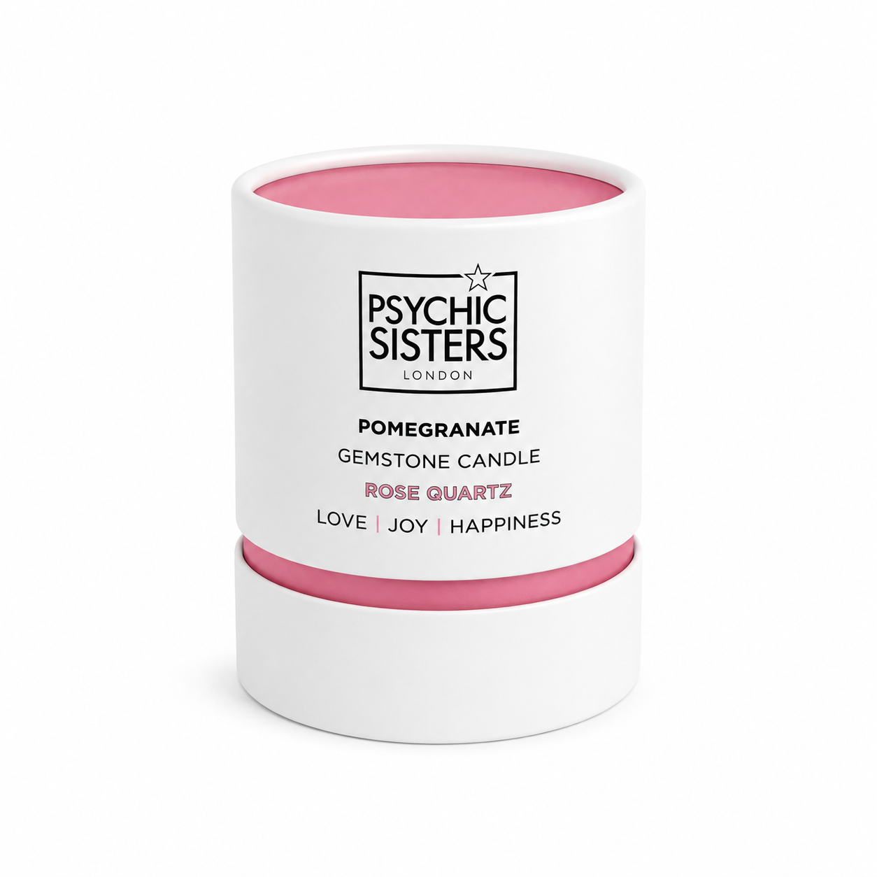 Rose Quartz Crystal Candle – Pomegranate