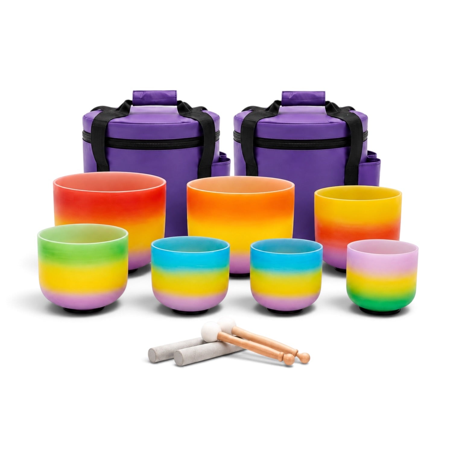 Rainbow Crystal Singing Bowls