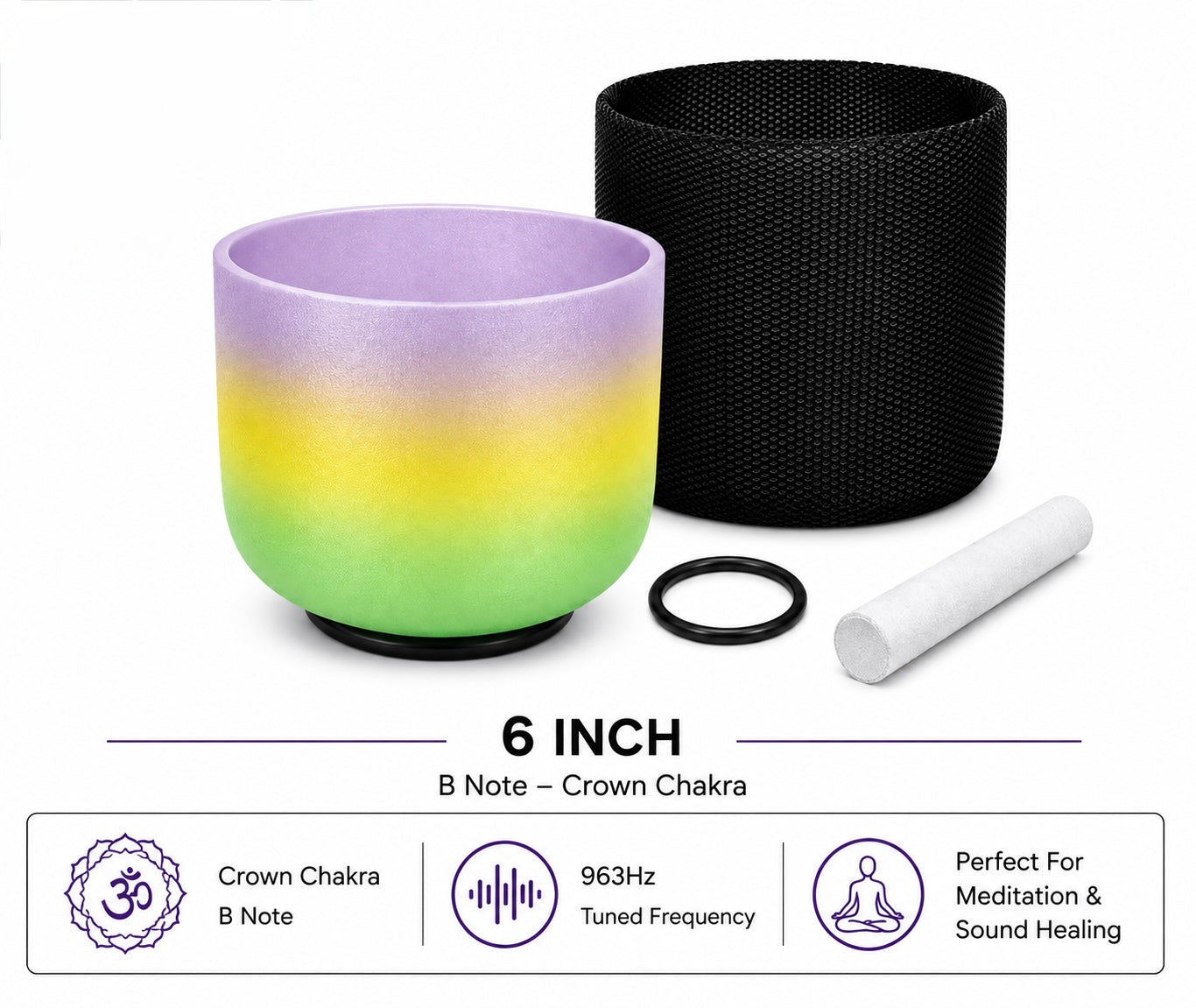 Rainbow Crystal Singing Bowls