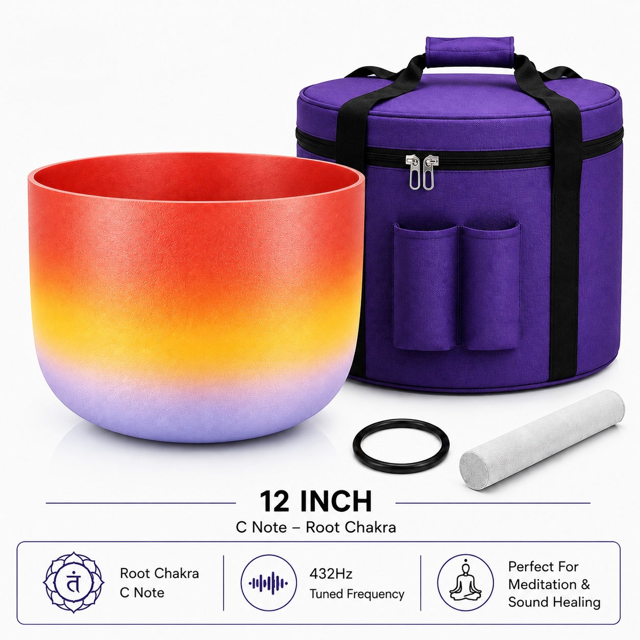 Rainbow Crystal Singing Bowls