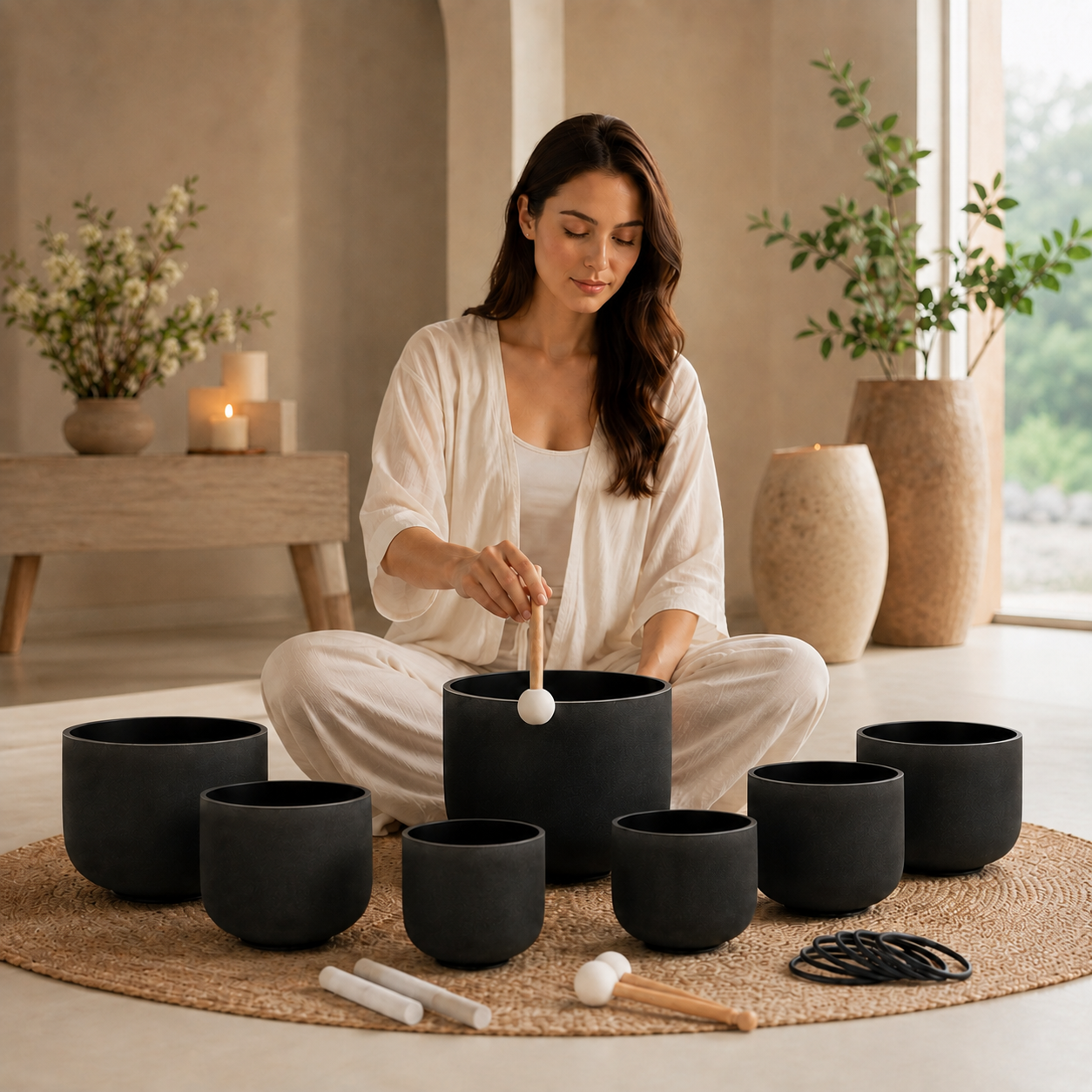 Black Crystal Singing Bowls – Chakra Sound Healing
