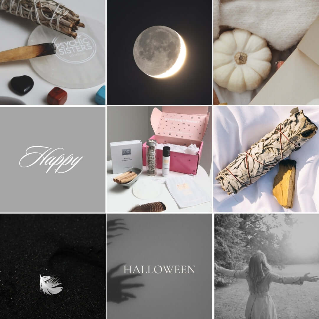 Cleanse and Protect October Gift Box including spiritual wellness items and Halloween themes.