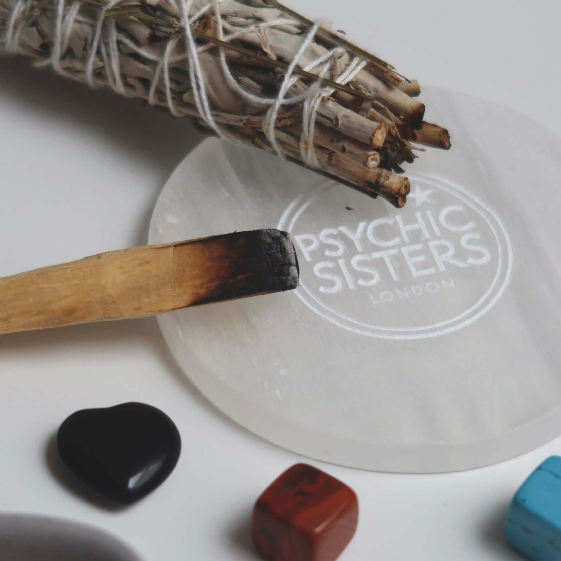 sage smudge stick, cleansing spray, protection candle, crystal set, bath salts, essential oils, incense, wellness box, self-care ritual, spiritual gift box