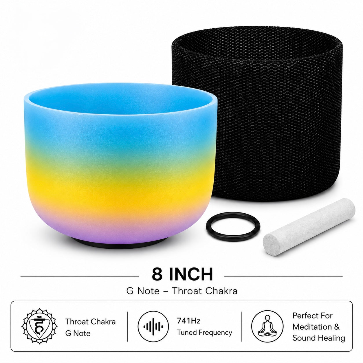 Rainbow Crystal Singing Bowls