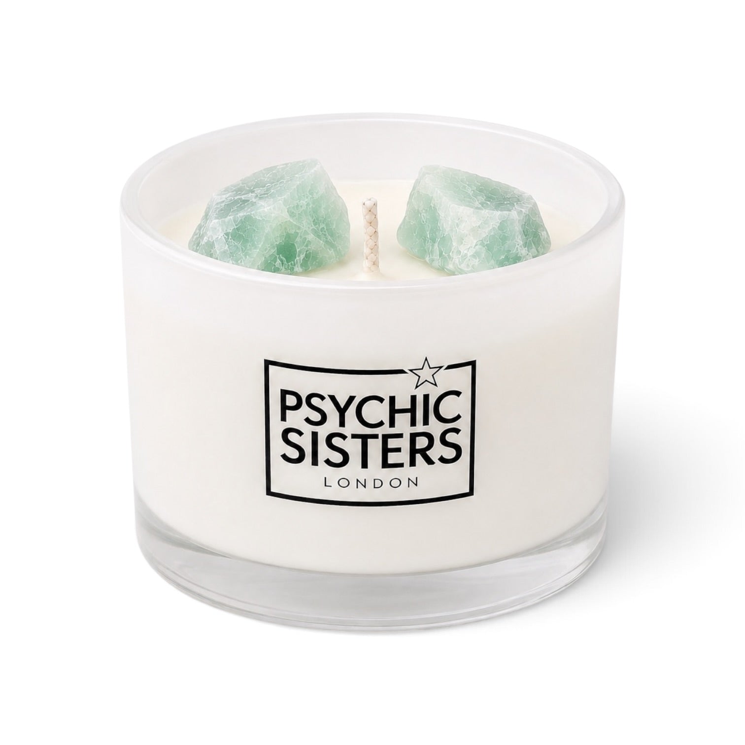 Green Fluorite Crystal Candle – Nectarine Scented Soy Wax