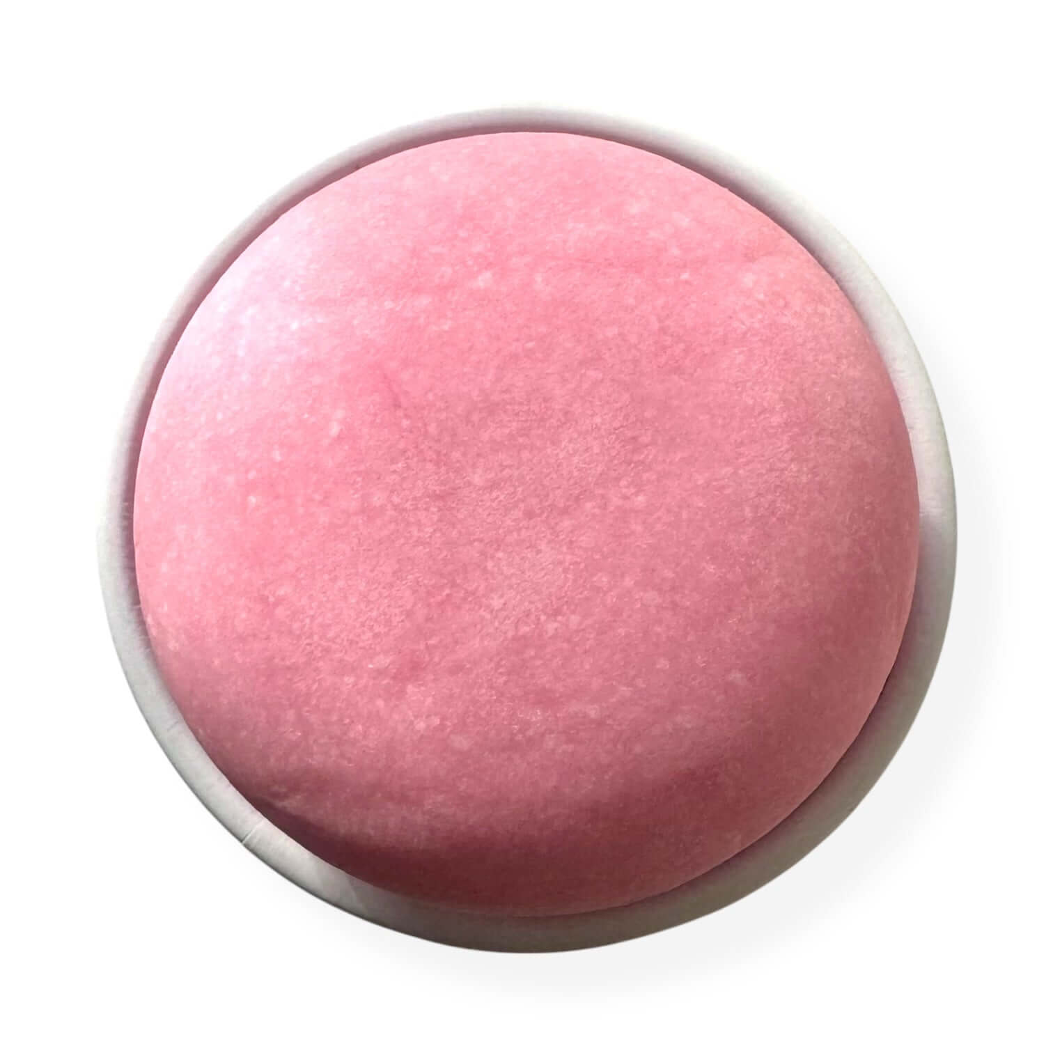 Rosemary And Biotin Shampoo Bar with Hidden Rose Quartz Gemstone Heart in a round shape