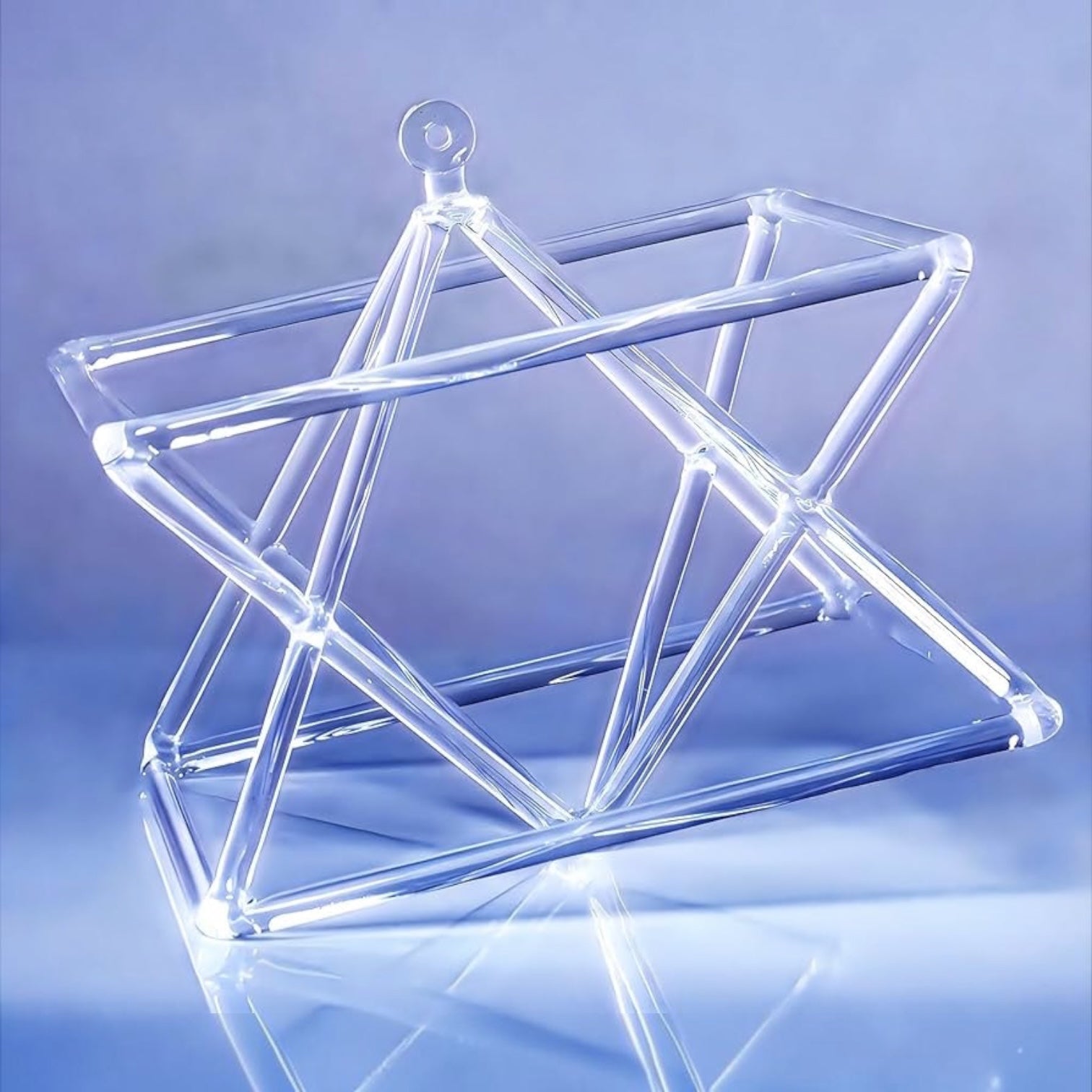 8 Inch Clear Quartz Merkaba Crystal Singing Pyramid – Heart Chakra (432Hz)