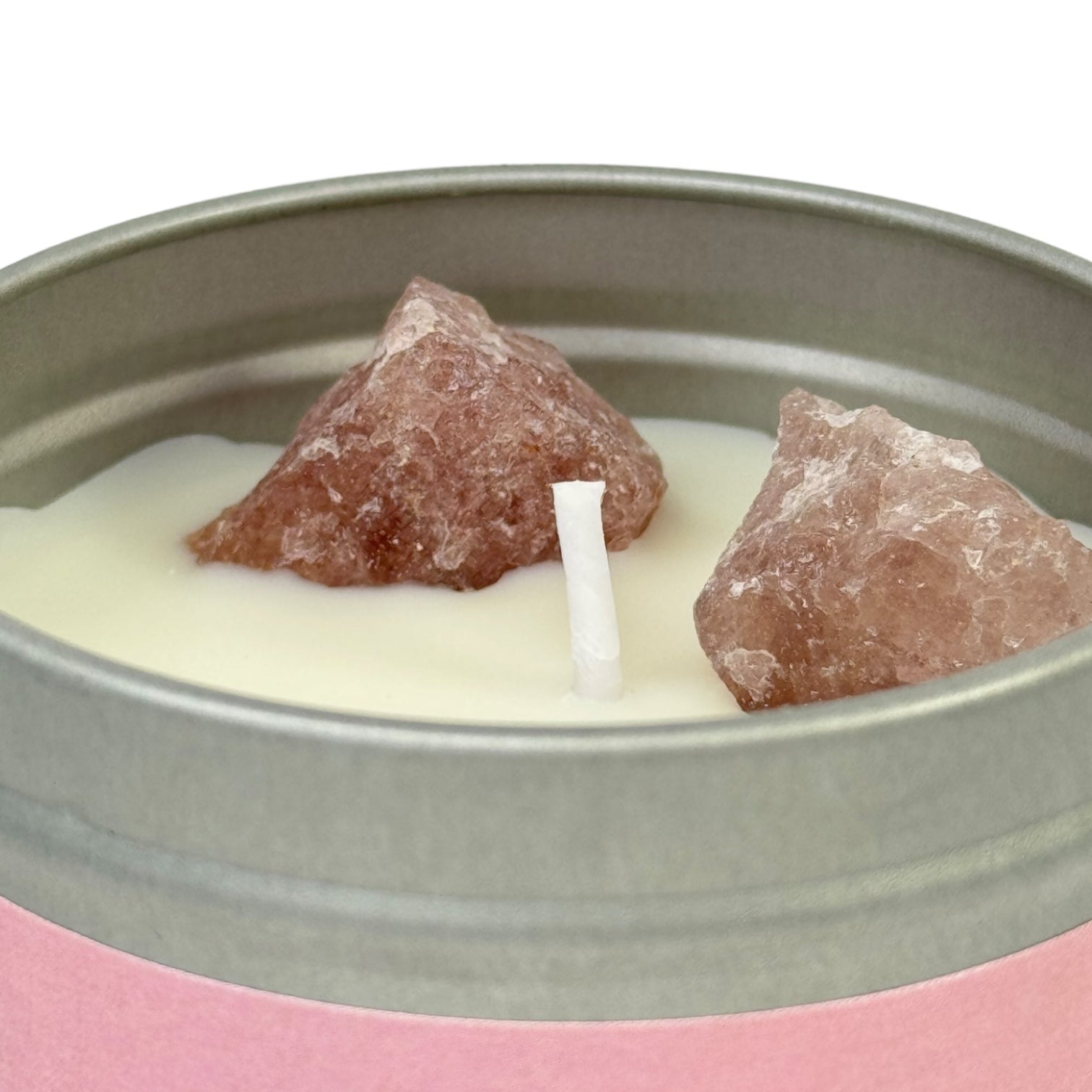 Strawberry Quartz Tin Candle – Pomegranate