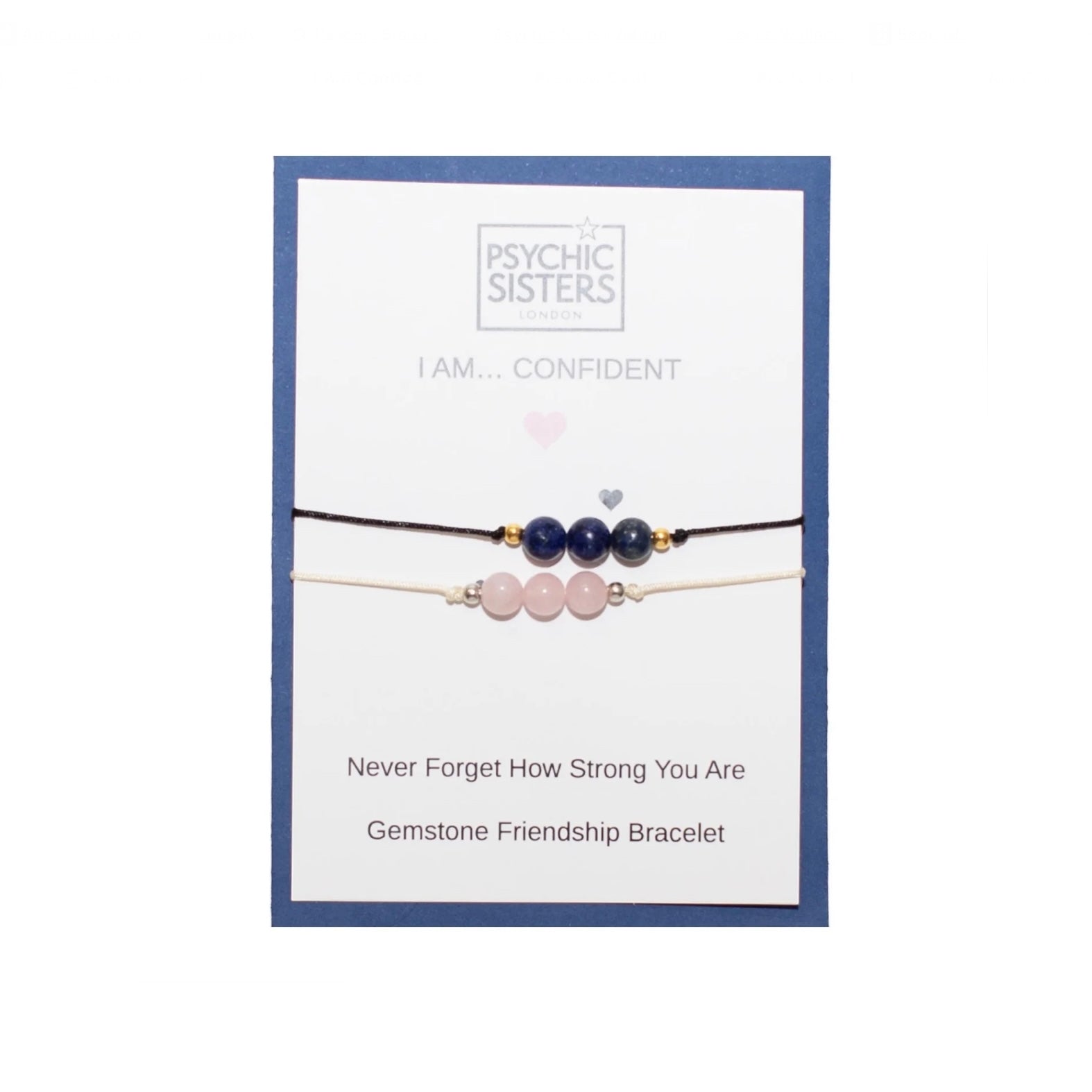 I Am Confident Hand-Chosen Crystal Bracelet featuring Lapis Lazuli and Rose Quartz for confidence crystal bracelet.