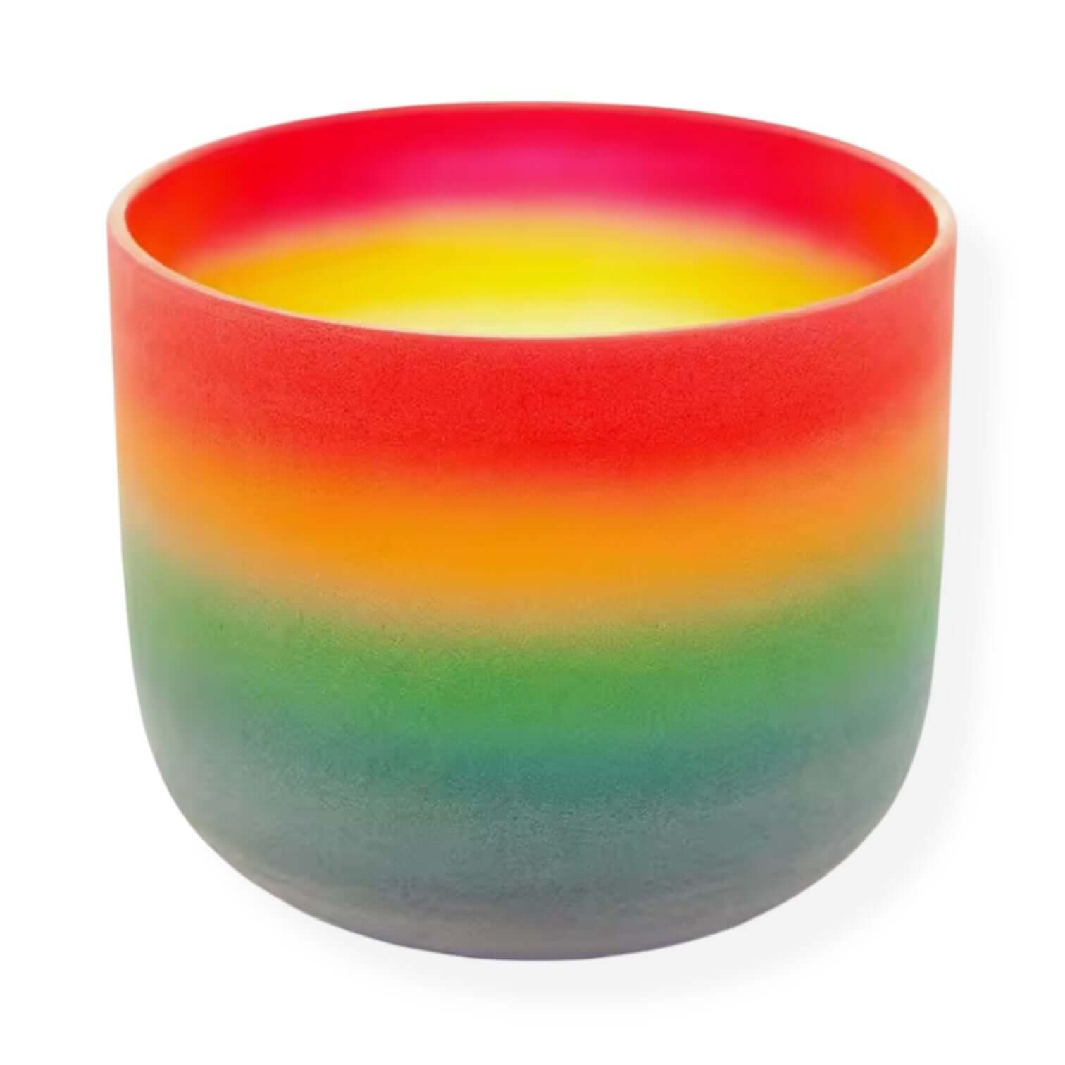 Chakra Rainbow Quartz 8" Crystal Singing Bowl, perfect for healing and chakra balancing.