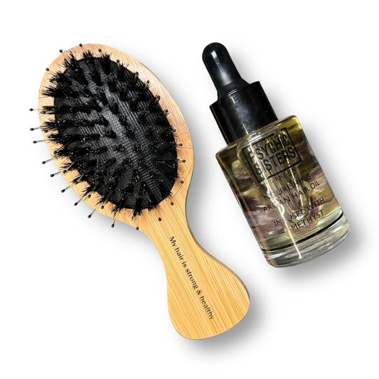 Mini Hair Brush & Hair Oil Bundle