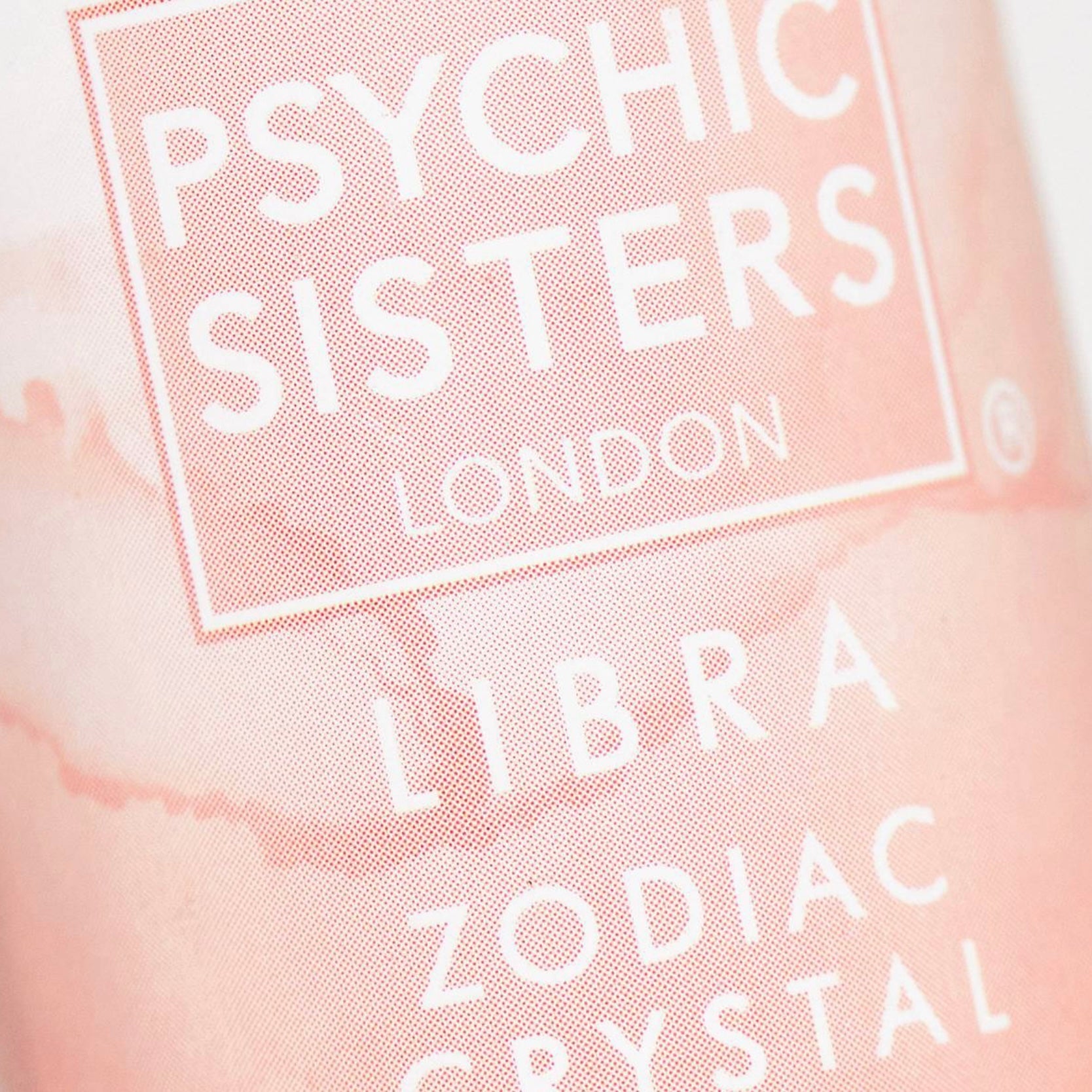 Libra Crystal Set (September 23 - October 22) packaging by Psychic Sisters featuring zodiac crystal details.