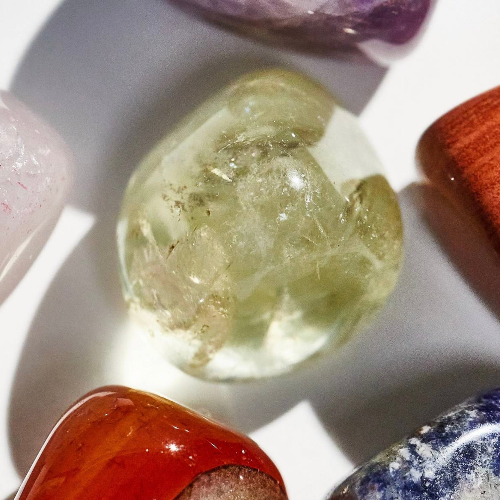 Taurus Crystal Set (April 20 - May 20) featuring a close-up of unique healing crystals.