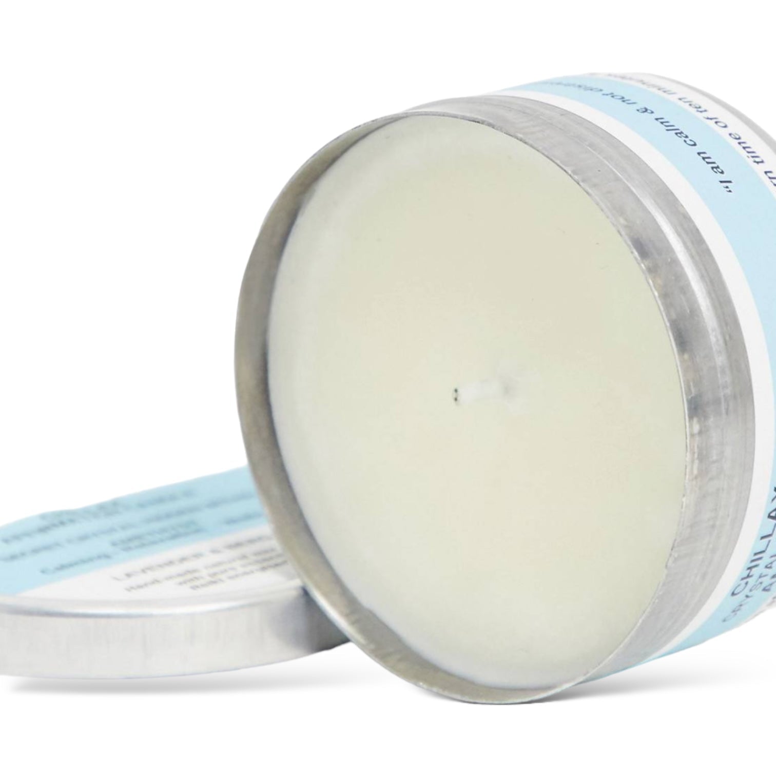Chillax Tin Candle with soothing lavender and bergamot, perfect for relaxation and meditation.