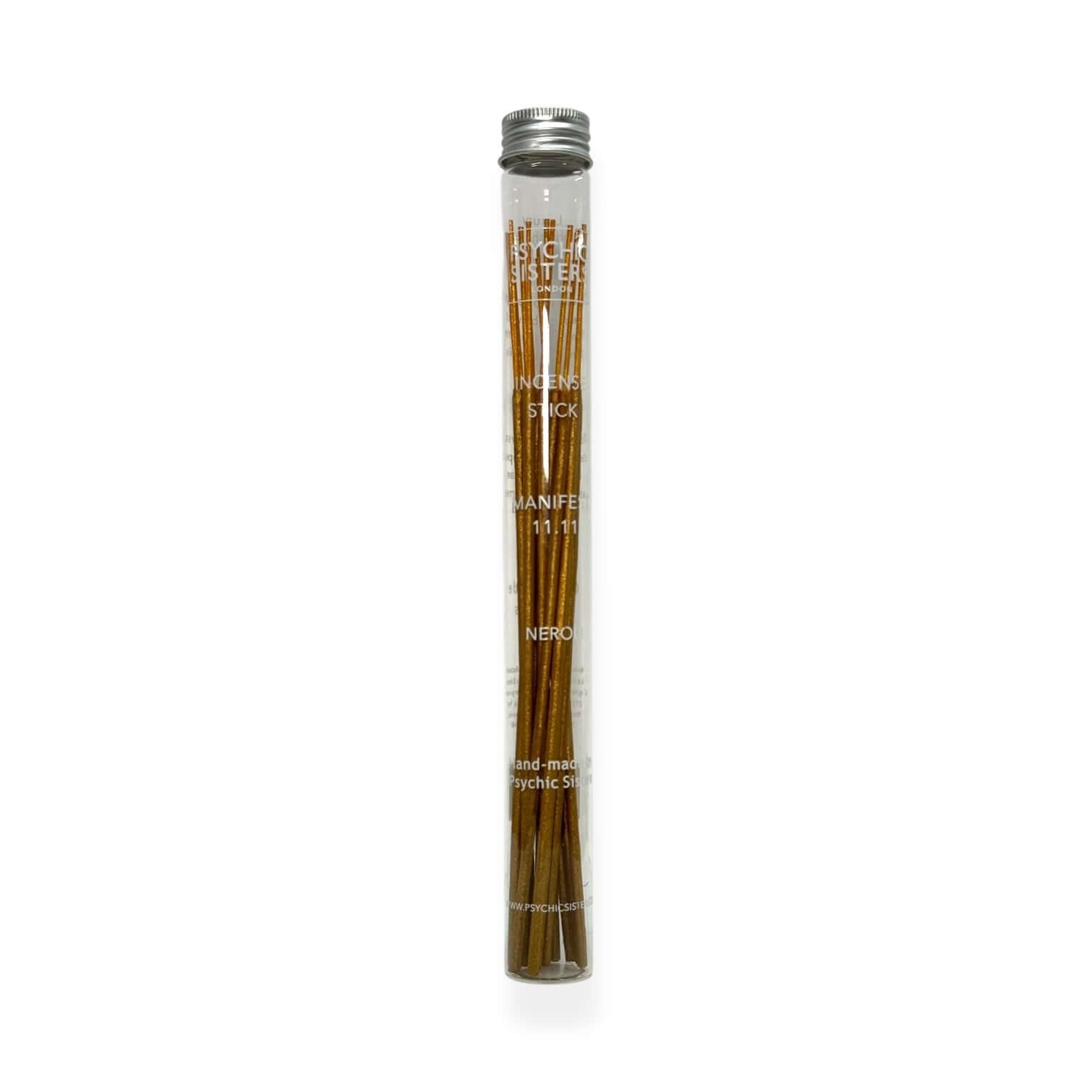 Manifest Incense stick packaged in a transparent tube by Psychic Sisters for luxury and intentional space elevation.