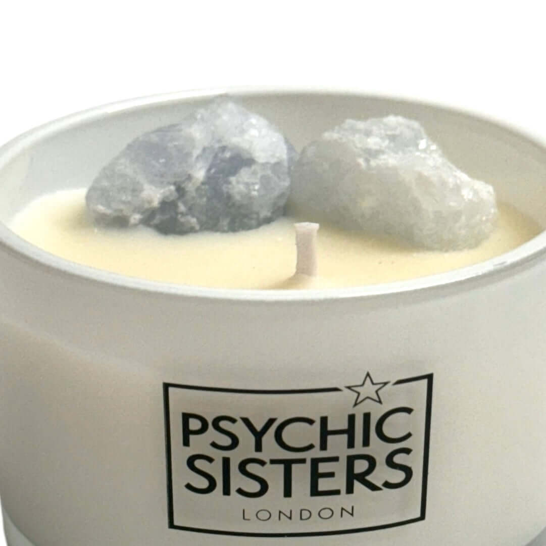 Celestite Crystal Candle – Bergamot