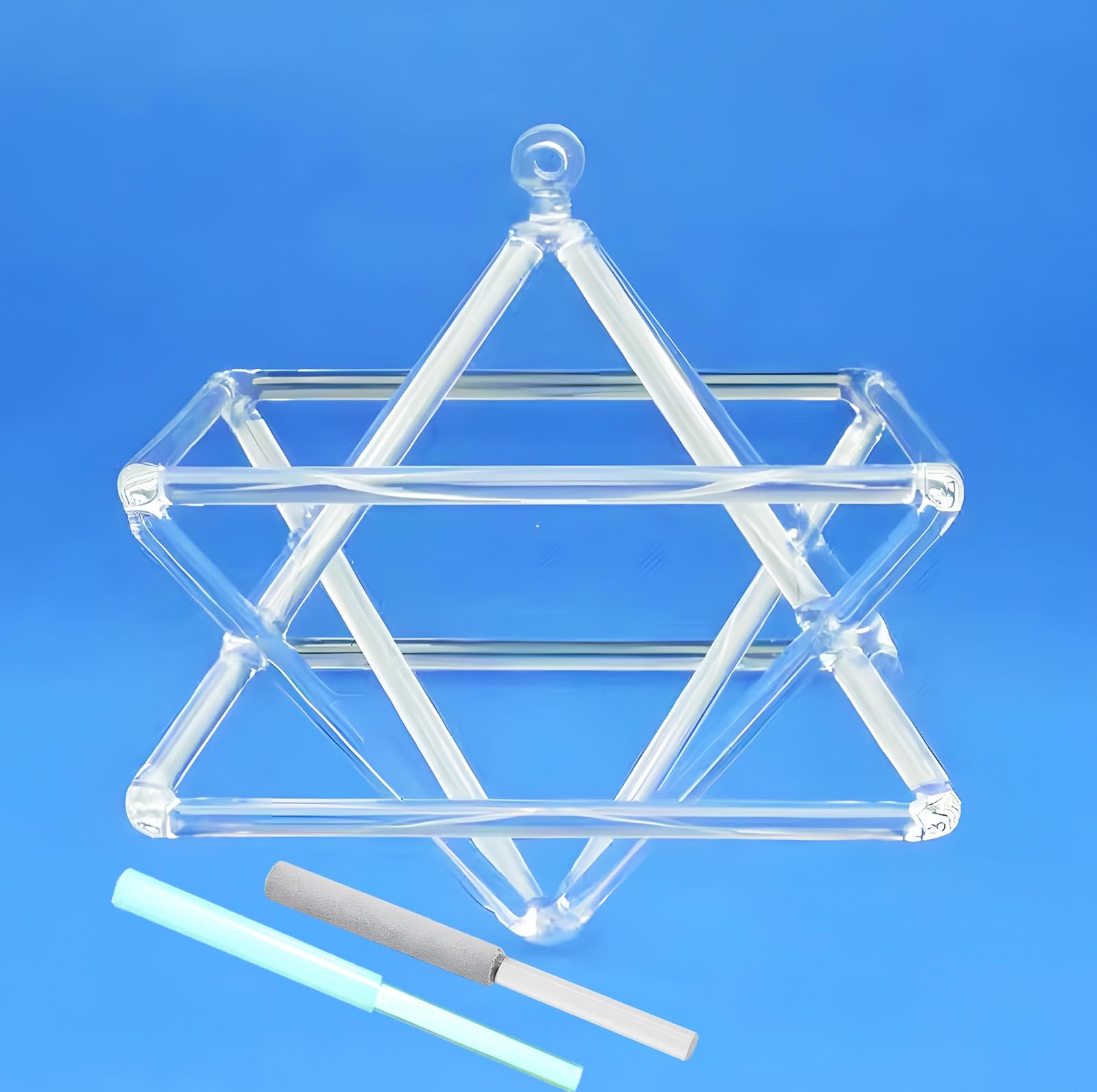 8 Inch Clear Quartz Merkaba Crystal Singing Pyramid – Heart Chakra (432Hz)
