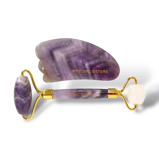 Amethyst Gua Sha & Roller Gift Set