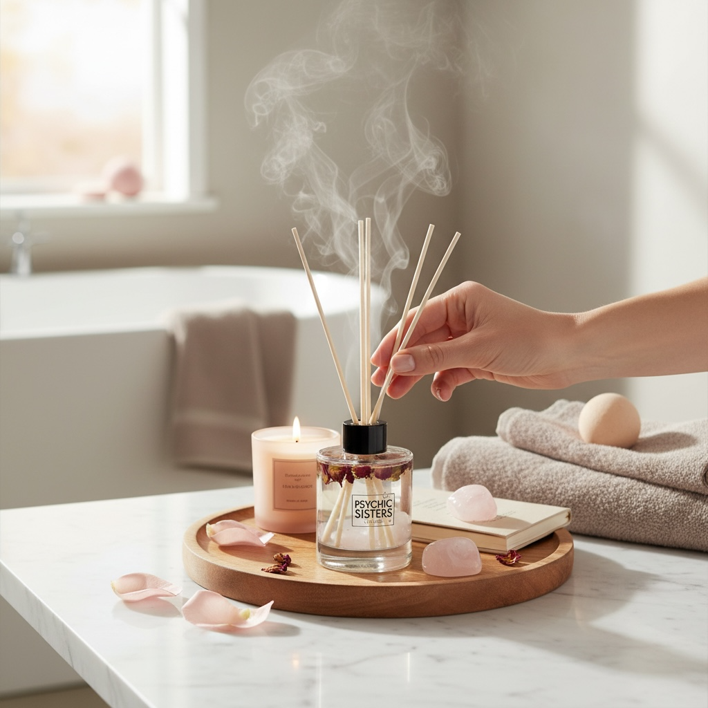 Reed Diffuser - Rose Quartz Infused Fragrance – Psychic Sisters