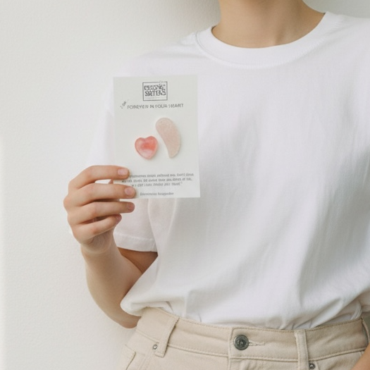 Person holding a product package against a plain background Bereavement Pocket Hug Card | Angel Wing | Heart Gemstone | Remembrance Keepsake